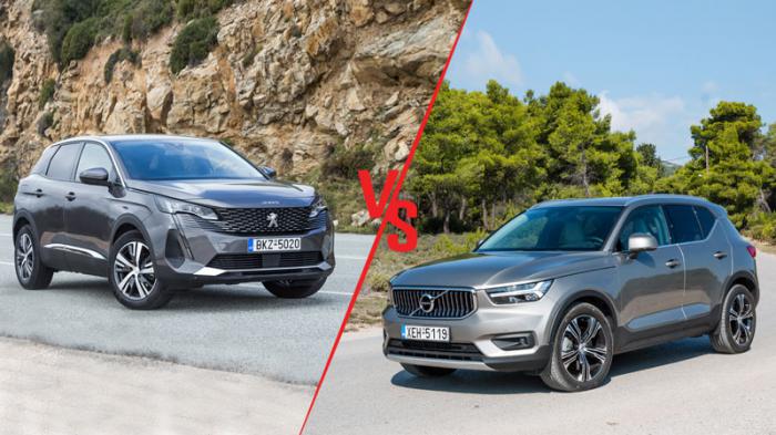 Volvo XC40 Automatic 129ps VS Peugeot 3008 Automatic 130ps Συγκριτικό