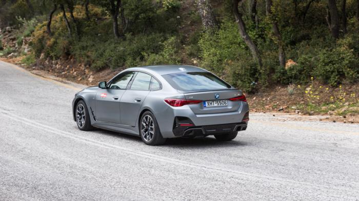 Σημαδεύεις και στρίβεις με τη BMW i4 xDrive40, χωρίς να γίνονται θυσίες στην άνεση Σημαδεύεις και στρίβεις με τη BMW i4 xDrive40, χωρίς να γίνονται θυσίες στην άνεση