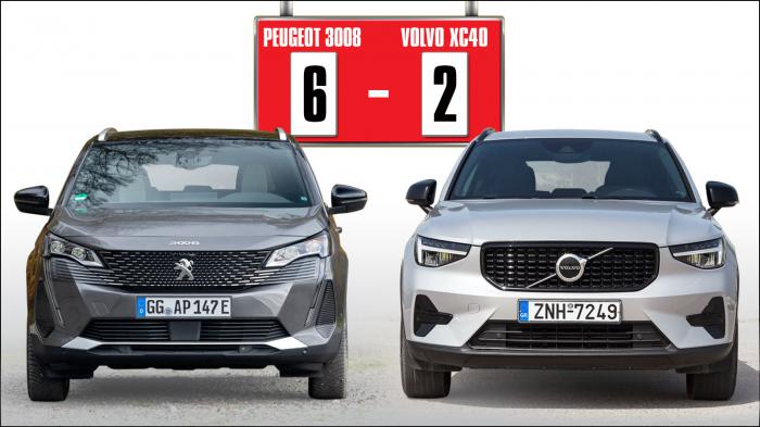 Συγκρίνουμε το Peugeot 3008 1,2 Puretech 130 PS EAT8 με το Volvo XC 40 T2