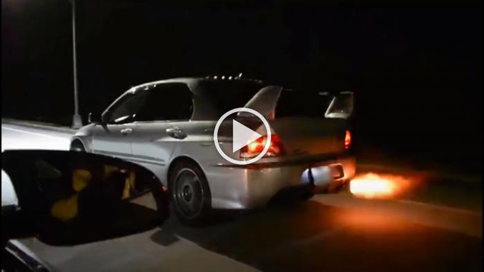 Ανώμαλο Mitsubishi EVO παίρνει την ψυχή μιας BMW Μ4 [video]