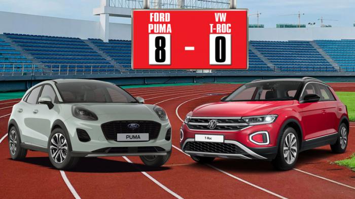 Συγκρίνουμε το Ford Puma 1,0 Ecoboost 125 PS mHEV με το VW T-Roc 116 PS Συγκρίνουμε το Ford Puma 1,0 Ecoboost 125 PS mHEV με το VW T-Roc 116 PS