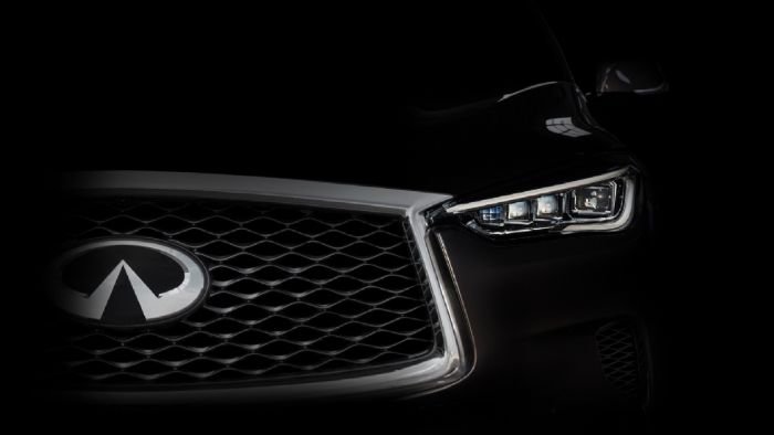 Στην teaser εικόνα της Infiniti βλέπουμε ένα μέρος της εμπρόσθιας όψης του νέου QX50, όπου οι ομοιότητες με το επίσης καινούργιο QX80 είναι παραπάνω από εμφανείς.