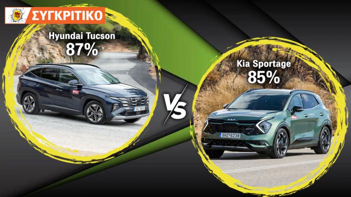 Hyundai Tucson VS Kia Sportage: Τα top υβριδικά τετρακίνητα