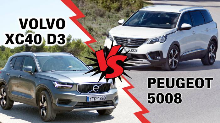 Premium θηρία:Peugeot 5008 vs Volvo XC40 D3