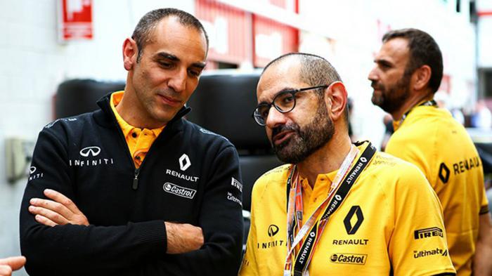 Αριστερά στην εικόνα βλέπετε τον διευθύνων σύμβουλος της Renault Sport, Cyril Abiteboul και δεξιά τον Thierry Koskas.