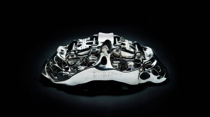 H Bugatti μέσω 3D εκτυπωτών κατασκεύασε μια οκταπίστονη μονοκόμματη δαγκάνα φρένων.