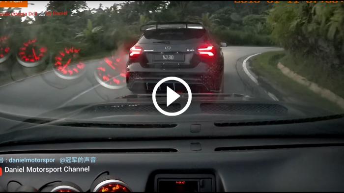 Honda Integra «σπρώχνει» Mercedes A45 AMG σε ορεινή κατάβαση [video]