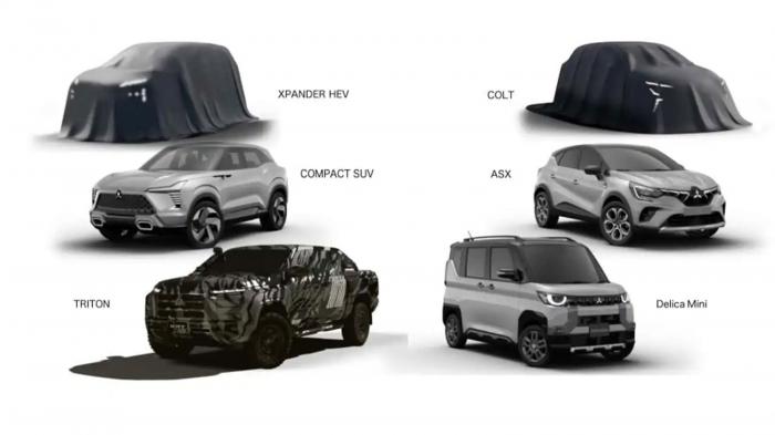 Teaser εικόνα δείχνει όλα τα νέα Mitsubishi μαζεμένα   