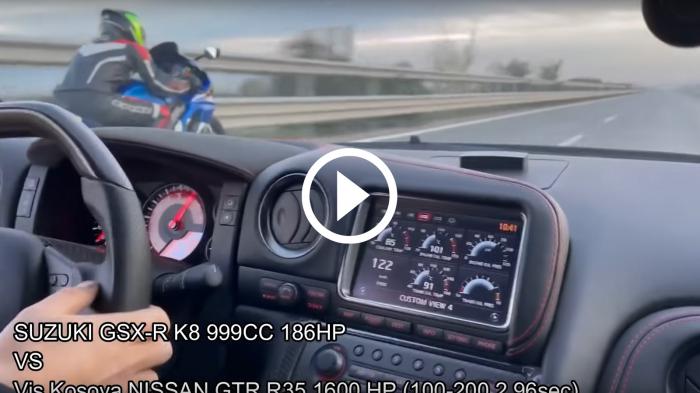 Nissan GTR με 1600 PS ξεφτιλίζει GSX-R 1000 [video]